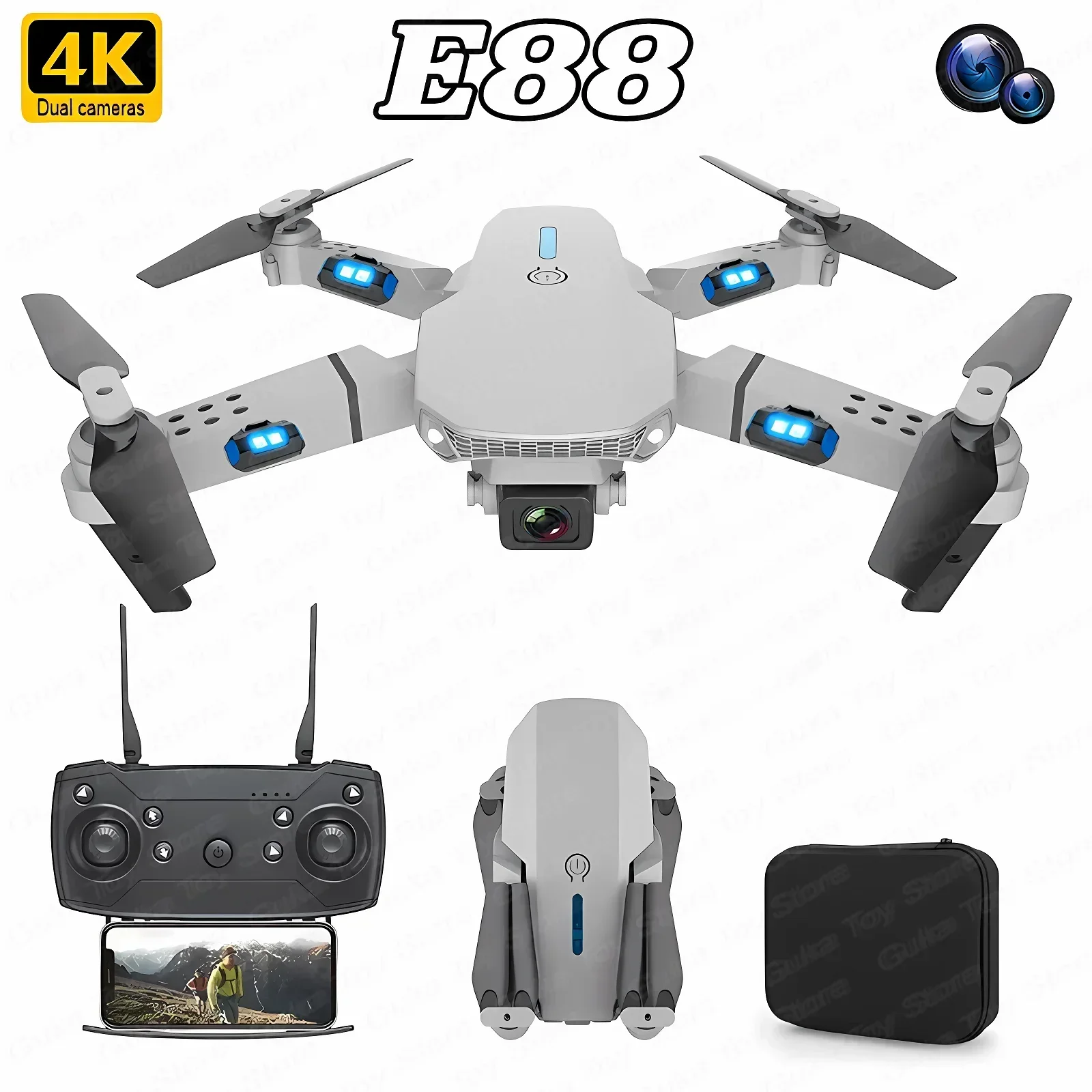 E88 Pro WIFI FPV Drone Wide An - огляд і ціна Drone Lidar